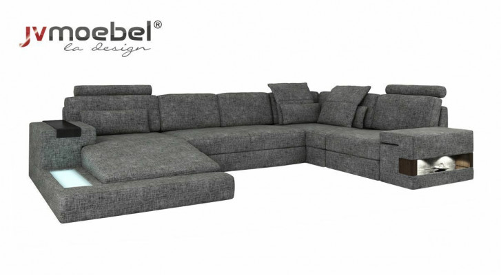 Ecksofa U-Form Design Modern Sofa Canapéen Textilsofa Canapé Wunnlandschaft Nei