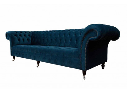 Designer Sofa 3 Sëtzer Chesterfield Polstersofa Sëtzt Dräisëtzer Textil