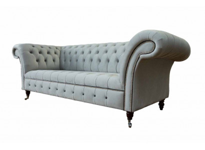 Designer Sofa 3 Sëtzer Chesterfield Canapé Polstersofa Couchen Miwwelen