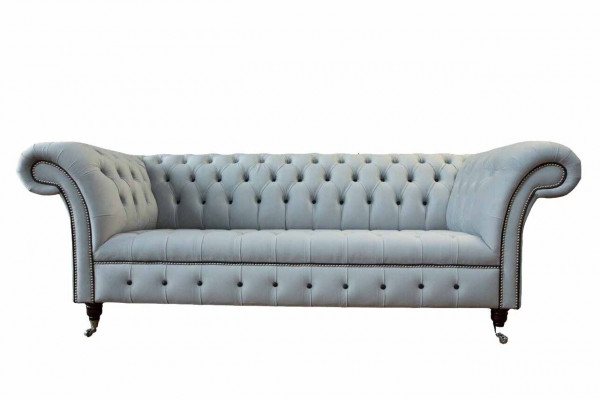 Designer Sofa 3 Sëtzer Chesterfield Canapé Polstersofa Couchen Miwwelen