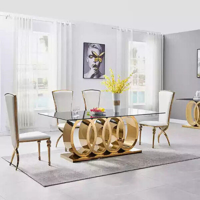 Designer-Iesszëmmerdësch Iessdëscher Iesszëmmer Miwwelen Edelstol Dësch Dëscher
