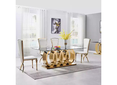 Designer-Iesszëmmerdësch Iessdëscher Iesszëmmer Miwwelen Edelstol Dësch Dëscher