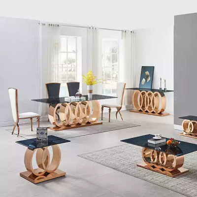 Designer-Iesszëmmerdësch Iessdëscher Iesszëmmer Miwwelen Edelstol Dësch Dëscher