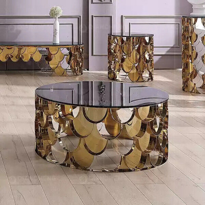 Design Couchtisch Wunnzëmmer Ronnd Couchtischen Ronnden Dësch Bäistelltësch