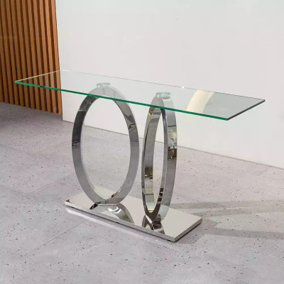 Designer Luxus Konsolendësch Konsolendëscher Edelstol mat Glas Design