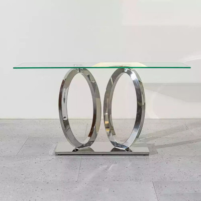 Designer Luxus Konsolendësch Konsolendëscher Edelstol mat Glas Design