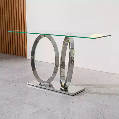 Designer Luxus Konsolendësch Konsolendëscher Edelstol mat Glas Design