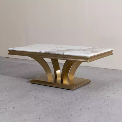 Couchtisch Design Wunnzëmmer Luxus Couchtischen Dëscher Miwwelen Gold 115x70