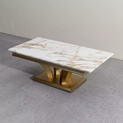 Couchtisch Design Wunnzëmmer Luxus Couchtischen Dëscher Miwwelen Gold 115x70