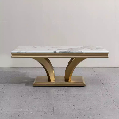 Couchtisch Design Wunnzëmmer Luxus Couchtischen Dëscher Miwwelen Gold 115x70