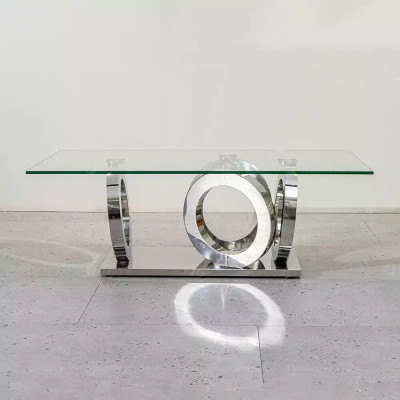 Metall Couchtisch Sofa Dësch Niewendësch Reckteckeg Couchtischen