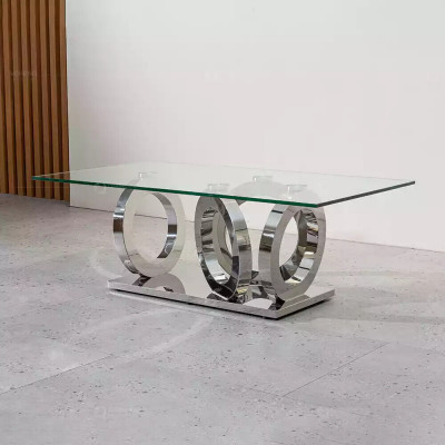 Metall Couchtisch Sofa Dësch Niewendësch Reckteckeg Couchtischen