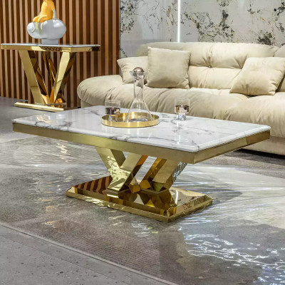Couchtisch Design Dësch Wunnzëmmer Luxus Couchtischen Miwwelen 130x70 Metall