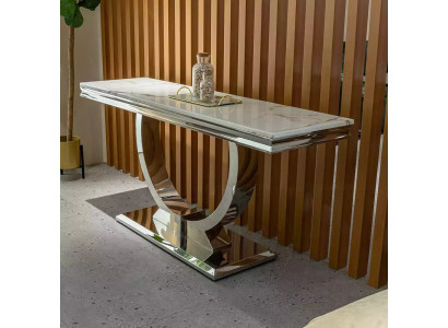 Sëlwer Konsole Dësch Luxusdësch Sëlwer Chrom 120x40cm