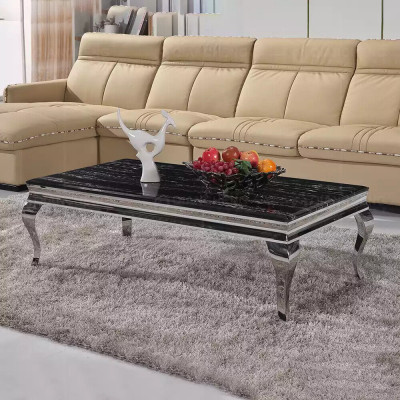 Couchtisch Design Wunnzëmmer Luxus Dësch Sofa Beistelltësch 130x70 Sëlwer