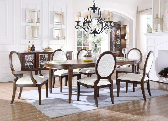 Dësch 4x Stull 2x Still Sideboard 8tlg Iesszëmmer Set Grupp Garnitur
