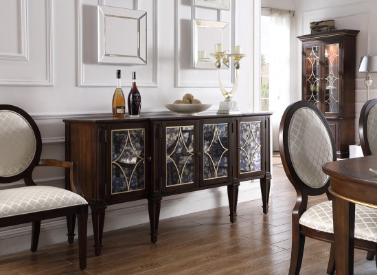 Dësch 4x Stull 2x Still Sideboard 8tlg Iesszëmmer Set Grupp Garnitur