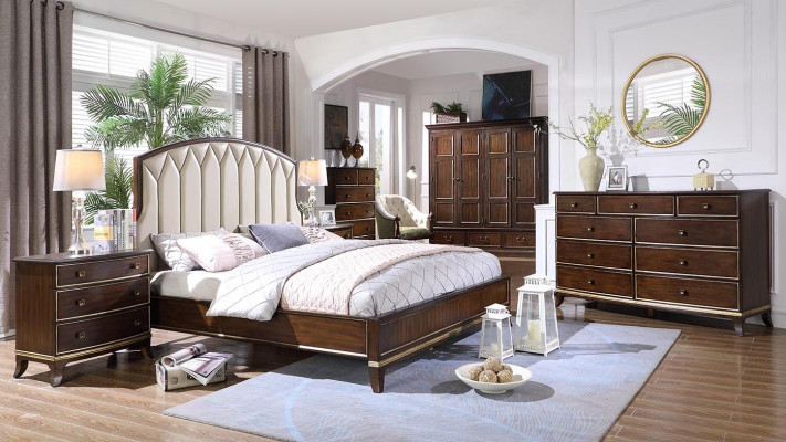 Bett 2x Nuetsdëscher Kommode Schlofzëmmer Set Design Luxus nei 4tlg