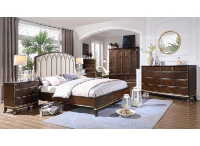 Bett 2x Nuetsdëscher Kommode Schlofzëmmer Set Design Luxus nei 4tlg