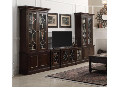 TV-Stänner 2x Vitrine Modern Wunnwand Wunnzëmmer Set Modern 3-Teileg