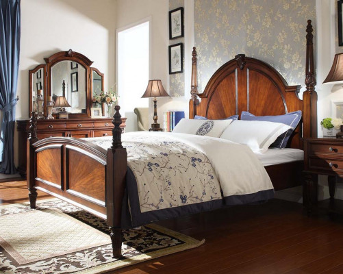 Schlofkummer Bett Klassesch Nei stilvoll am Moderne brong Holz Luxus