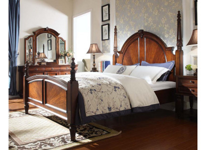 Schlofkummer Bett Klassesch Nei stilvoll am Moderne brong Holz Luxus
