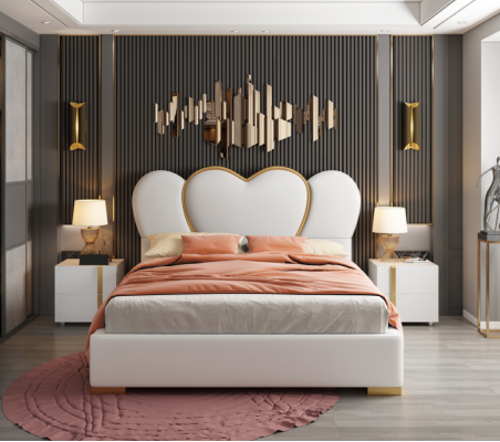 Design Bett, Schlofkummer, Duebelbett, Hotel, Luxus, Gepolstert, Ariichtung
