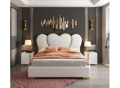 Design Bett, Schlofkummer, Duebelbett, Hotel, Luxus, Gepolstert, Ariichtung