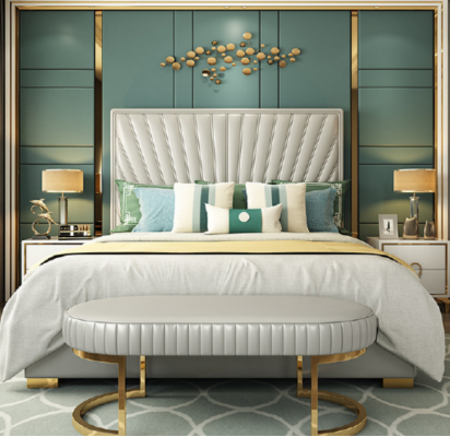 Holzdesign Bett Duebel Luxus Modernen Hotel Gestell Schlofzëmmer Neit