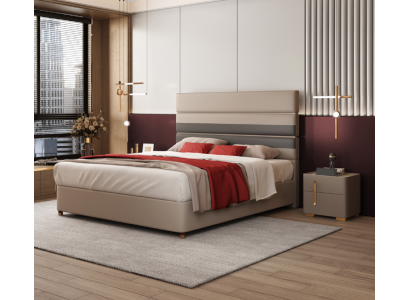 Moderne Design-Bett 180x200 aus Kënschtlieder Duebelbett Schlofzëmmer Hotel