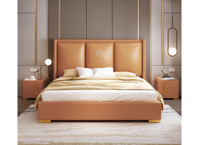 Duebelbett Schlofzëmmer Bett Luxus Miwwelen Duebel Bett Hotel Ariichtung