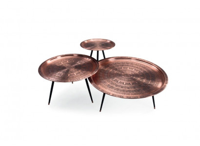 Designer Salonsdësch Set 3x Wunnzëmmer Edelstahl Modern Luxus Dëscher