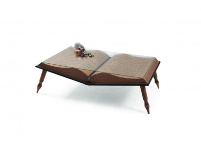 Designer Couchtisch Wunnzëmmer brong Buch Luxus Miwwelen 126x80cm