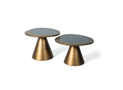 Couchtisch 2x Ronn Gold Dësch Beistelltisch Luxus Miwwelen Dëscher Wunnzëmmer