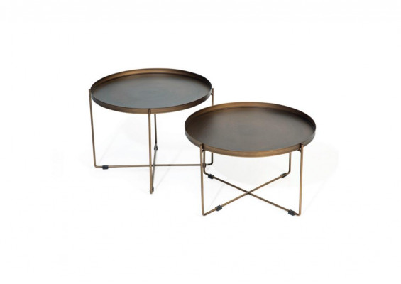 Couchtisch x2 Wunnzëmmer Kaffisdësch Setzofdësch Säitentësch 2 Stéck. Ronnd Dëscher