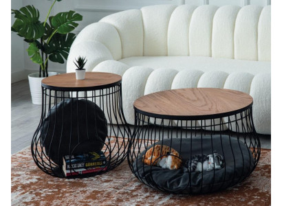 Luxus Set 2x Salonsdësch Dësch Ronn Dëscher Kazenhaus Design Miwwelen Wunnzëmmer