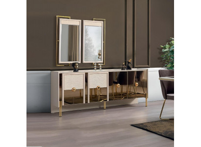 Iesszëmmer Miwwelen Säitenschaf mat Spigel Luxus Holz Neit Design Modern