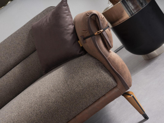 Polstermöbel Textil Wunnzëmmer Set 3tlg Sofa Zweisëtz Sessel Nei Ariichtung