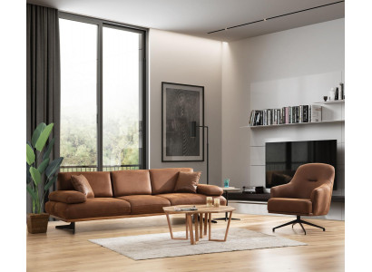 Wunnzëmmer Set 2tlg Modern Véiersëtzer Canapé Couch Luxus Fautteuil Sofagarnitur