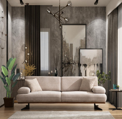 Wunnzëmmer Modern Dräisëtzer Sofa Couch Design Polstersofa Luxus Miwwelen