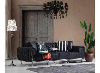 Couch mat dräi Sëtzer, Design Chesterfield Luxus Miwwelen Polstersofas Wunnzëmmer