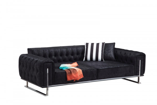 Couch mat dräi Sëtzer, Design Chesterfield Luxus Miwwelen Polstersofas Wunnzëmmer