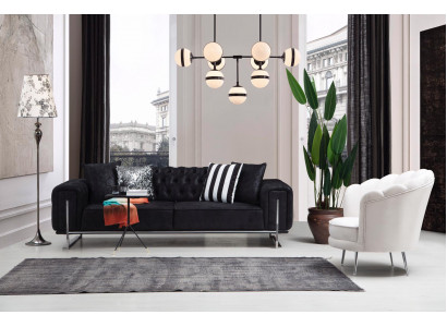Modern Miwwelen Wunnzëmmer Komplett Sofa Couch Drësëtzer Polstermiwwelen Fotell
