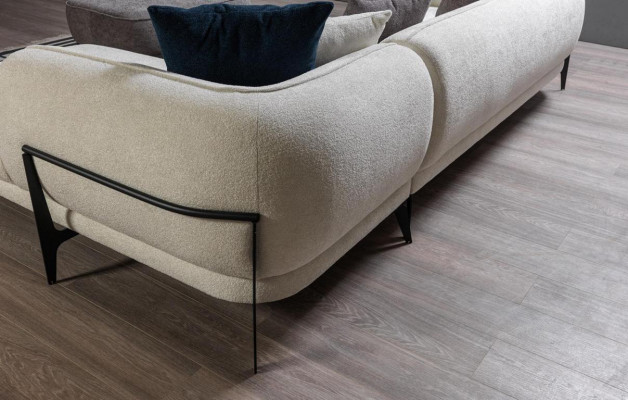 Wunnzëmmer Set 3tlg Sofa L-Form Sofa Couch Dräisëtzer Polstersofa Sessel Neit