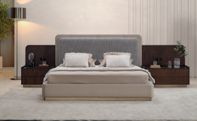 Modern Bett Luxus Elegant Better Design Schlofkummer 180x200 Miwwelen Stoff