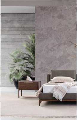 Schlofzëmmer Set Braun Holz Nuetsdëscher Modern Nuetsdësch Miwwelen Echt Holz