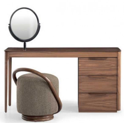 Luxus-Schlofzëmmer-Set Schminktisch mat Spigel Hocker Modernen Design