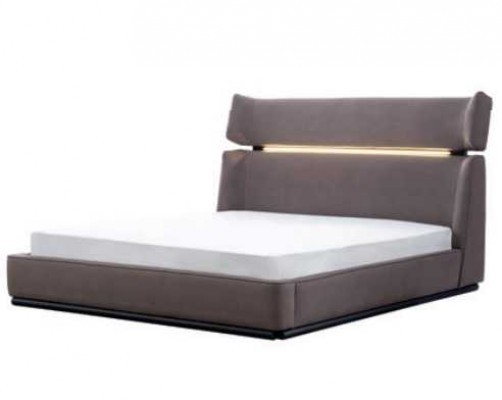 Moderne Schlofzëmmer Set 6-Deeler Bett 2x Nuetsdëscher Kommode mat Spigel