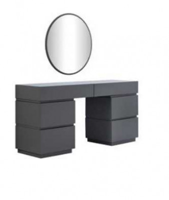 Moderne Schlofzëmmer Set 6-Deeler Bett 2x Nuetsdëscher Kommode mat Spigel