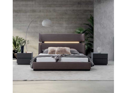 Luxus Schlofzëmmer Set mat Bett an 2x Nuetsdëscher Modernen Design Set